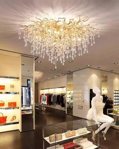 Lustre <span class=keywords><strong>en</strong></span> <span class=keywords><strong>cristal</strong></span> de luxe pour salle à manger, nouveau <span class=keywords><strong>luminaire</strong></span> de plafond <span class=keywords><strong>en</strong></span> aluminium pour villa, art, goutte d'eau, avec lumières suspendues <span class=keywords><strong>en</strong></span> forme de branche d'arbre - Product Image 6