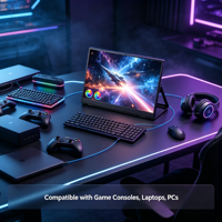 Monitor Portátil IPS de 14 Pulgadas, 1200P, 60Hz, 16:10, Pantalla Externa con Soporte, Altavoz Integrado para Computadora Portátil, PC, Consola de Juegos