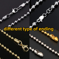 Collier chaîne à billes en acier inoxydable plaqué or 18 carats pour la vente en gros de bijoux de mode