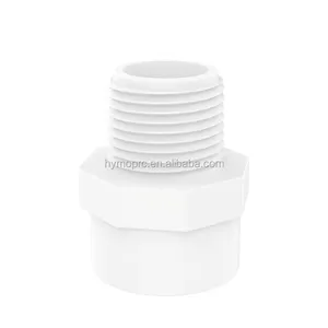 China lieferant herstellung weiß farbe sch40 upvc pvc rohr anliegende männlichen adapter