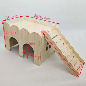 <span class=keywords><strong>Castillo</strong></span> para Hámster de Doble Capa, Mini Villa de Madera, Segura y Duradera para Hámsteres, Chinchillas y Ratas, Accesorios para Jaulas - Product Image 3