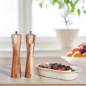 Moulin à sel et poivre manuel en bois de 6 pouces, rechargeable, avec réglage de la grosseur, rotor en céramique, pour la maison - Vente en gros - Product Image 3