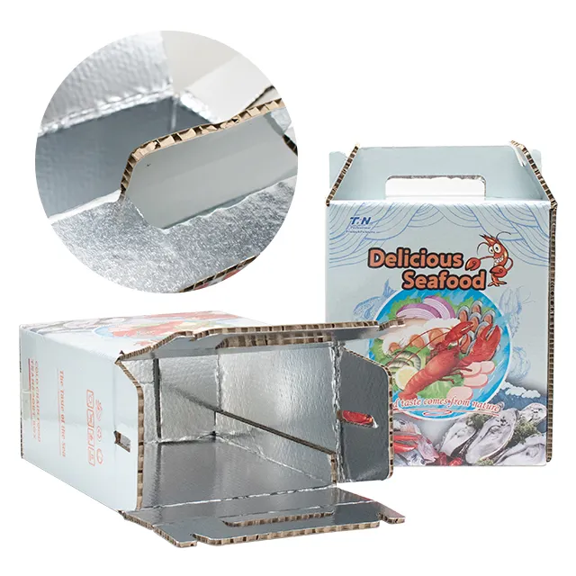 Imballaggio per alimenti congelati per frutti di mare pesce frutta pollo Dimsum termico isolato Cooler catena del freddo scatole di spedizione carta di cartone