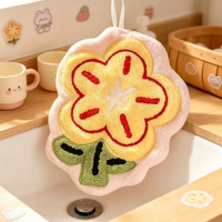 Nouvelle serviette de toilette en polaire corail tissée, écologique, super absorbante, motif dessin animé, pour salle de bain et cuisine, à suspendre, épaisse
