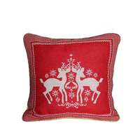 Housse de coussin de Noël en jacquard tissé magnifique - Amovible et lavable