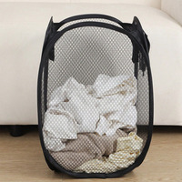 1 Stück Faltbarer Wäschesortierkorb mit Polyester-Netzrahmen für Badezimmer-Aufbewahrung - Wäsche-Organizer