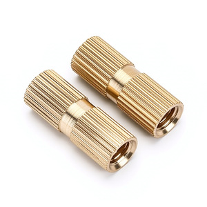 Tuerca de inserción de cobre de doble paso Ff M6 19.1 mm redonda moleteada métrica GB809 acabado natural - Product Image 1