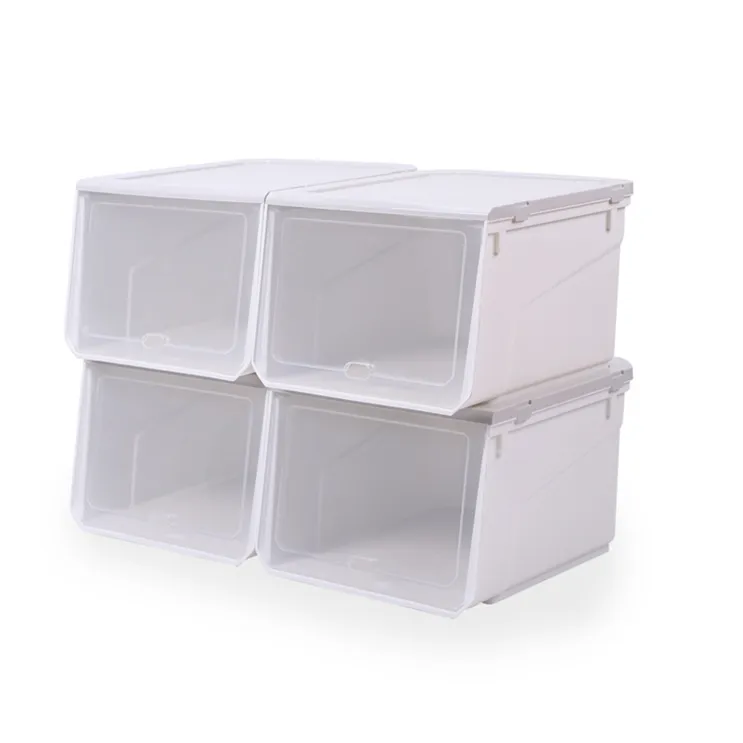 Plastic Shoe Containers Black Transparent Colored Boxes Basketball Shoes Collection Box