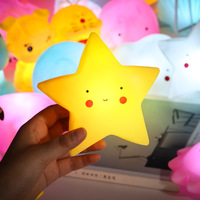 Lampes LED mignonnes en vinyle à piles bouton, en forme de lune croissante, nuage et étoile, pour chambre de bébé