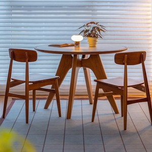 Taoxi Round <b>Table</b> Cherry Wood 2 Piece Set Space Saving Nordic Style <b>Dining</b> Room Furniture - Product Image 2
