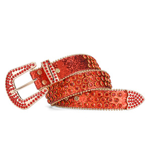Cintura Western da Donna con Strass, Fibbia in Lega, in Pelle PU, Stile Y2K <span class=keywords><strong>Punk</strong></span> <span class=keywords><strong>Rock</strong></span> - Product Image 5