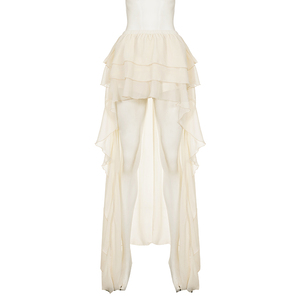 Women <b>Summer</b> Chiffon Ruffle Irregular Hem Maxi <b>Skirt</b> Vacation Festival <b>Long</b> <b>Skirt</b> - Product Image 6