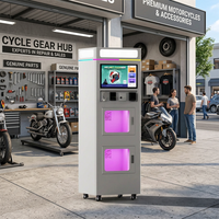 Máquina de limpieza de cascos para almacenes con atomización y esterilización UVC, ideal para talleres de reparación de motocicletas y estacionamientos.