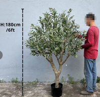 Grand olivier artificiel Décoration intérieure de plantes en pot en plastique Arbre de décoration en plastique élégant