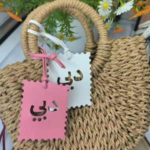 Pu Leather <b>Bag</b> Arabic Letter Alain Key Fashion Pendant Handbag <b>Charm</b> Decoration Purse Keychain for Ladies - Product Image 4
