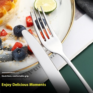 Bán buôn bạc thiết lập dao kéo thép không gỉ Muỗng Nĩa ăn tối dao Bạc Set Flatware Đảng Quà Tặng Bộ đồ ăn - Product Image 2