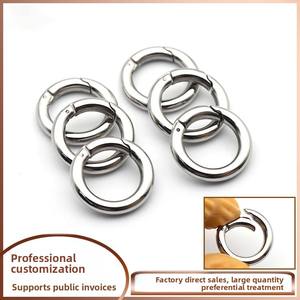 ห่วงคาราบิเนอร์สแตนเลสวงแหวนกลมสแตนเลสสตีล20มม. หรูหราสูง40มม. 50มม. พวงกุญแจสีเงินสลักตะขอสีดำ - Product Image 1