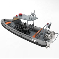 Bateau Pneumatique de 7,6 m à Coque en Aluminium Hypalon/PVC pour Sports Nautiques RIB760 avec Double Moteur