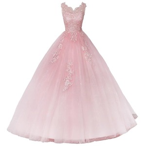 Pink Ball Gown Sweetheart Neckline Empire Waist Chiffon Evening Dress Women's Elegant Long Formal Wear - Product Image 5