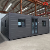 Villa de luxe prête à l'emploi préfabriquée 20Ft Maison en conteneur extensible 2 chambres à coucher Préfabriqué Portable Mobile Tiny Home