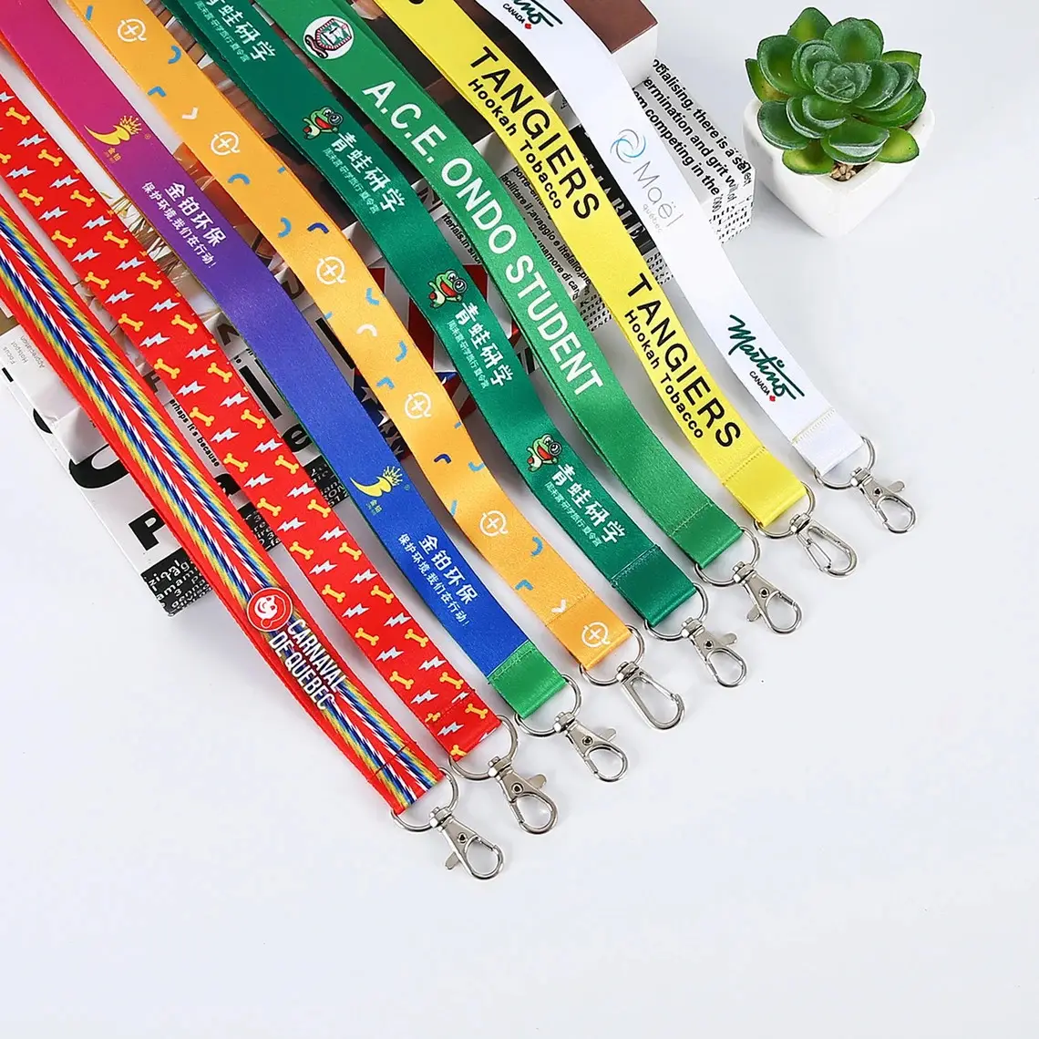 Full Color Personalized Lanyards with your name company, school logo, business, Keys & id holder