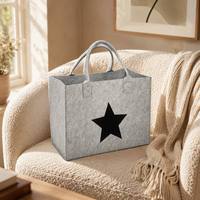 Sac fourre-tout en feutre recyclé écologique gris Black Star, vente en gros, logo personnalisé, directement de l'usine, sac de courses