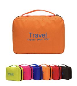 300D Sport Style Portable Toiletry Bag with Hook Zipper Closure Oxford Cosmetic Case for Girls Custom Logo Promotional Use - Product Image 6