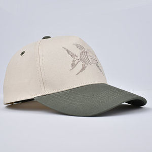 หมวกเบสบอล 5 แฉก ลายปักธีมตกปลา สีเบจมะกอก สองสี ผ้าฝ้ายระบายอากาศ ติดกระดุมแบบแถวเดียว สวมใส่ได้ทุกฤดู สำหรับคุณพ่อ - Product Image 4