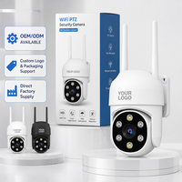 Caméra de surveillance CCTV sans fil HD 2MP, caméra de sécurité IP WiFi extérieure, vision nocturne à 360 degrés, mini moniteur vidéo