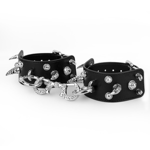 Juego de Entrenamiento SM con Grilletes de Restricción, Juego de Dominación para Esclavos, Tobilleras de Cuero con Púas Metálicas, Bondage para Parejas, Juguete Sexual para Adultos, Venta al por Mayor - Product Image 5