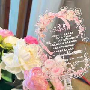 Tarjeta de invitación de cumpleaños de boda troquelada acrílica de plástico transparente de diseño personalizado para el Día de la madre de San Valentín de Navidad - Product Image 1