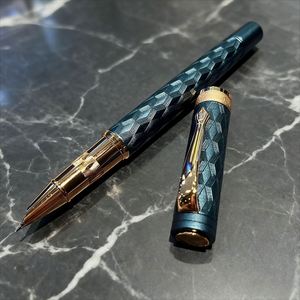 Custom Diamond Pattern Luxury Metal Business Fountain <b>Pen</b> Custom Logo 0.7mm Writing Width Corporate Gifts Marketing Student - Product Image 3