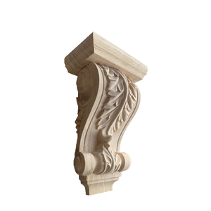 Corbel Decorativo <span class=keywords><strong>de</strong></span> Madera Grabado Tradicional Antiguo con Diseño <span class=keywords><strong>de</strong></span> Hojas <span class=keywords><strong>de</strong></span> Acanthus y Volutas, Ecológico, para Colgar en la Pared, Material <span class=keywords><strong>de</strong></span> Caucho Natural - Product Image 2