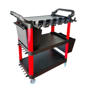 Multi-function Plastic Rolling Cart Working Trolley Tools With Bucket