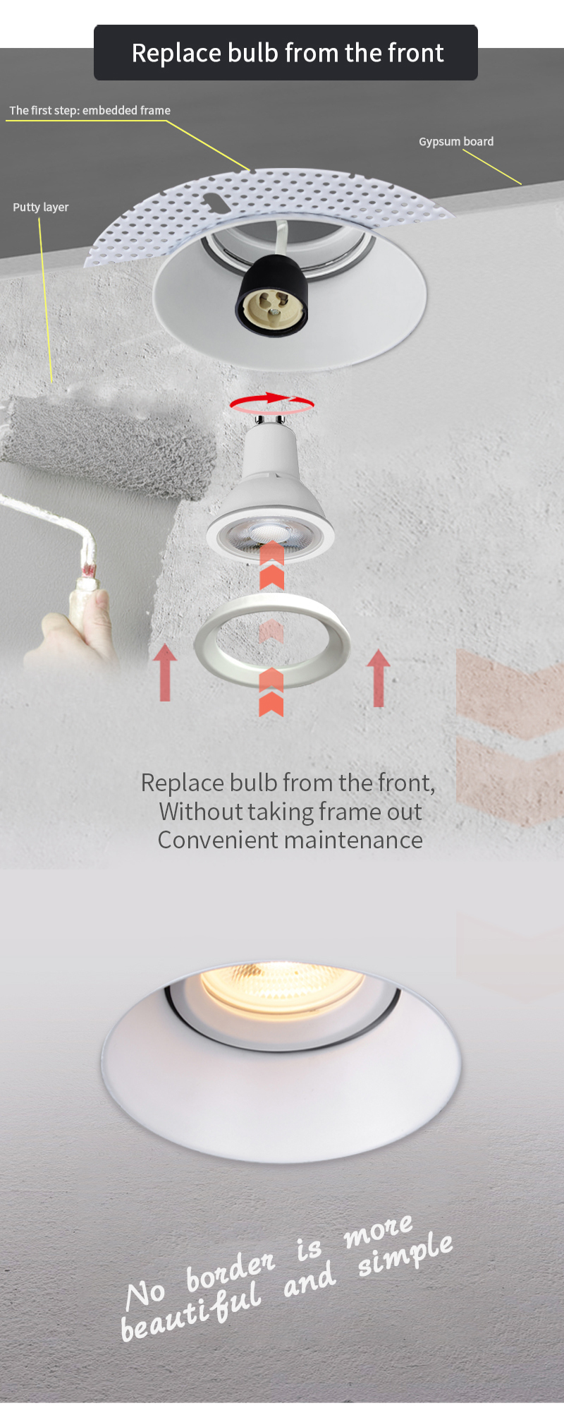 Ip65 Fire Rated Gu10 Downlights Anti Glare 125mm White Adjustable 2 Year Warranty