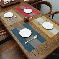 Set de table et sous-verre réutilisables en PVC tissé, résistants à la chaleur, imperméables et anti-huile, de haute qualité