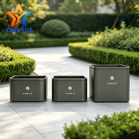 Jardinière rectangulaire grande et durable en acier inoxydable pour extérieur, peinte multicolore, design moderne pour jardin domestique