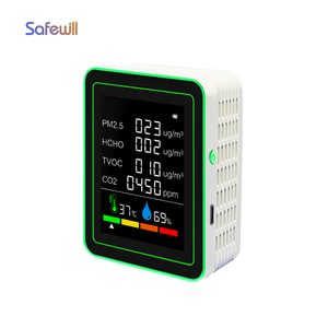 Moniteur de qualité de l'air intérieur portable Safewill, détecteur 6 en 1, TVOC, température, humidité, PM2.5, CO2, HCHO, fourni par Safewill - Product Image 3