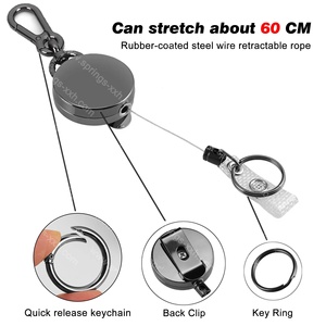 XXH-M036 Porte-clés rétractable robuste en métal, étanche, type <span class=keywords><strong>yoyo</strong></span>, avec clip ceinture et porte-badge à dégagement rapide en alliage - Product Image 4