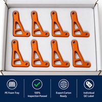 Support de repose-pieds de moto en alliage d'aluminium 6061 anodisé orange, usiné avec précision sur CNC 4 axes, anodisation sur commande