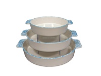 Ensemble de 4 ustensiles de cuisson durables en céramique et aluminium, résistants au four, pour la cuisson et la préparation culinaire en extérieur