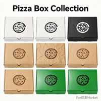 Boîte à pizza écologique recyclable avec logo personnalisé, fabricant de contenants à pizza en carton ondulé, livraison rapide pour les pizzerias