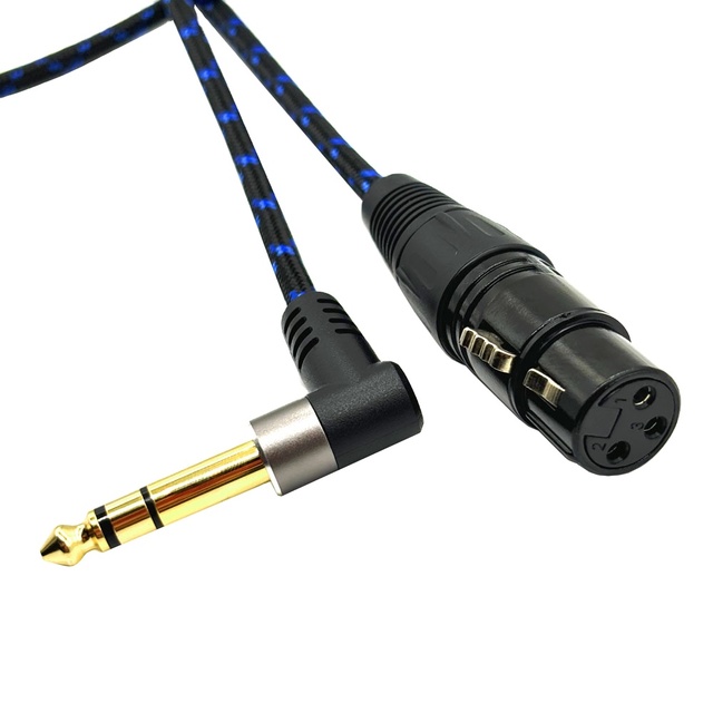 XLR Female to 1/4 Inch 6.35mm TRS Plug Balanced Interconnect Nylon Braid Cable XLR to Quarter Inch Patch Cable