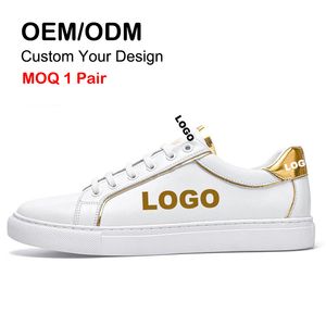 Sneakers da <span class=keywords><strong>Uomo</strong></span> Slip-On con Design del Logo Personalizzato, Scarpe da Skateboard Sportive Bianche con Tomaia in Pelle Bovina, Stampa 3D, Leggere e Casual - Product Image 2