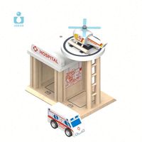 UDEAS Blocs de construction en bois personnalisables en gros, grands blocs d'hôpital pour enfants, jouet de construction empilable
