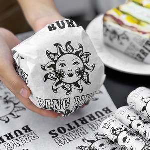 Custom Disposable <b>Food</b> Grade Greaseproof <b>Wrapping</b> Sandwich <b>Paper</b> Waterproof Oil Proof for Hamburger Fried Chicken Cake Bread - Product Image 3