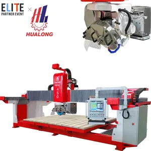 Hualong Machines Tegelsnijder HKNC-450 C 5 As Cnc Nok Zaagsteen Snijmachine Italie Controlesysteem