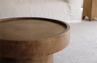 Meubles de salon de style nordique Idao, table basse ronde en noyer noir, tables d'appoint modernes en bois massif, luxe