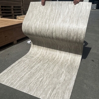 Pierre flexible ignifuge pour la décoration murale des projets de villas et d'hôtels, travertin MCM, faux placage souple artificiel, panneau de revêtement