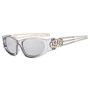 Lunettes de soleil Y2K futuristes tendance pour unisexe, style rétro hip-hop, version femme, monture en alliage, verres PC, vente en gros - Product Image 1